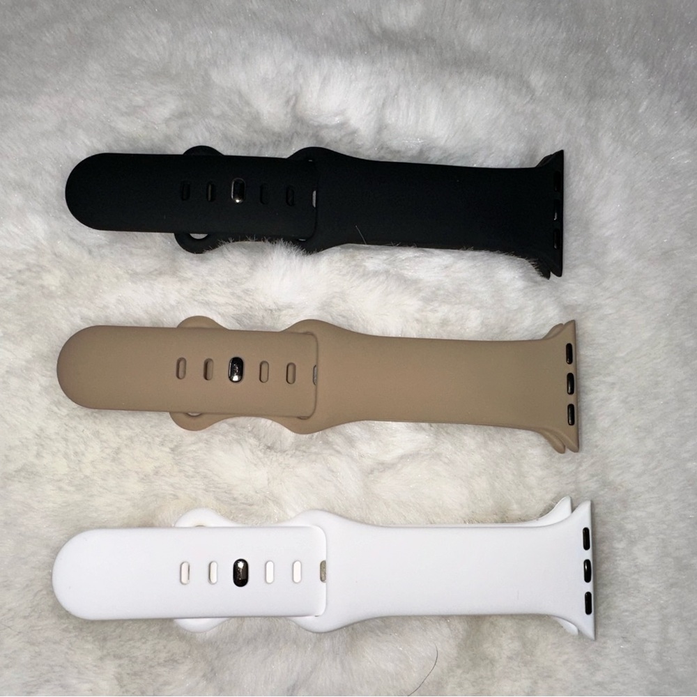 3 Silicone Apple Watch Bands 38/40/41mm S/M